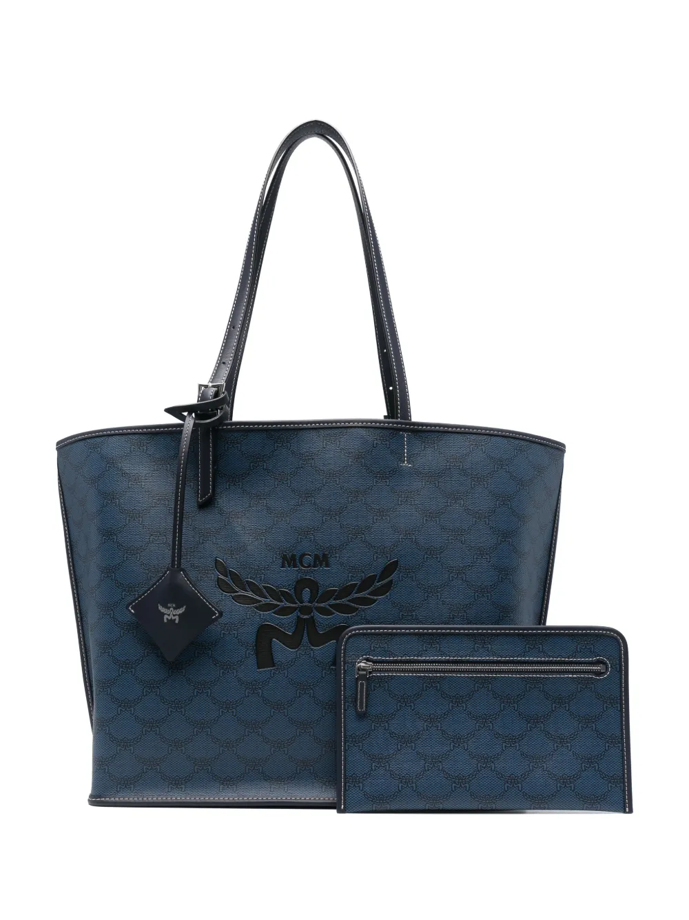 MCM Himmel medium shopper Blauw