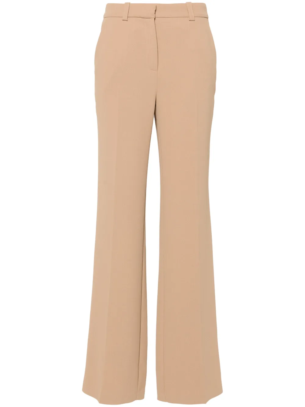 Elisabetta Franchi Straight broek met geborduurd logo Beige