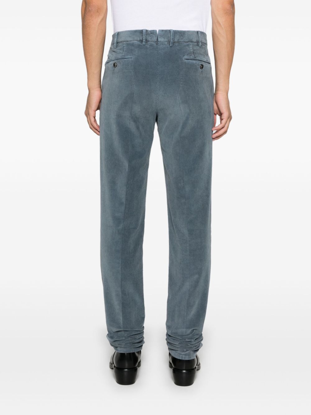 Shop Pt Torino Pressed-crease Trousers In Blau