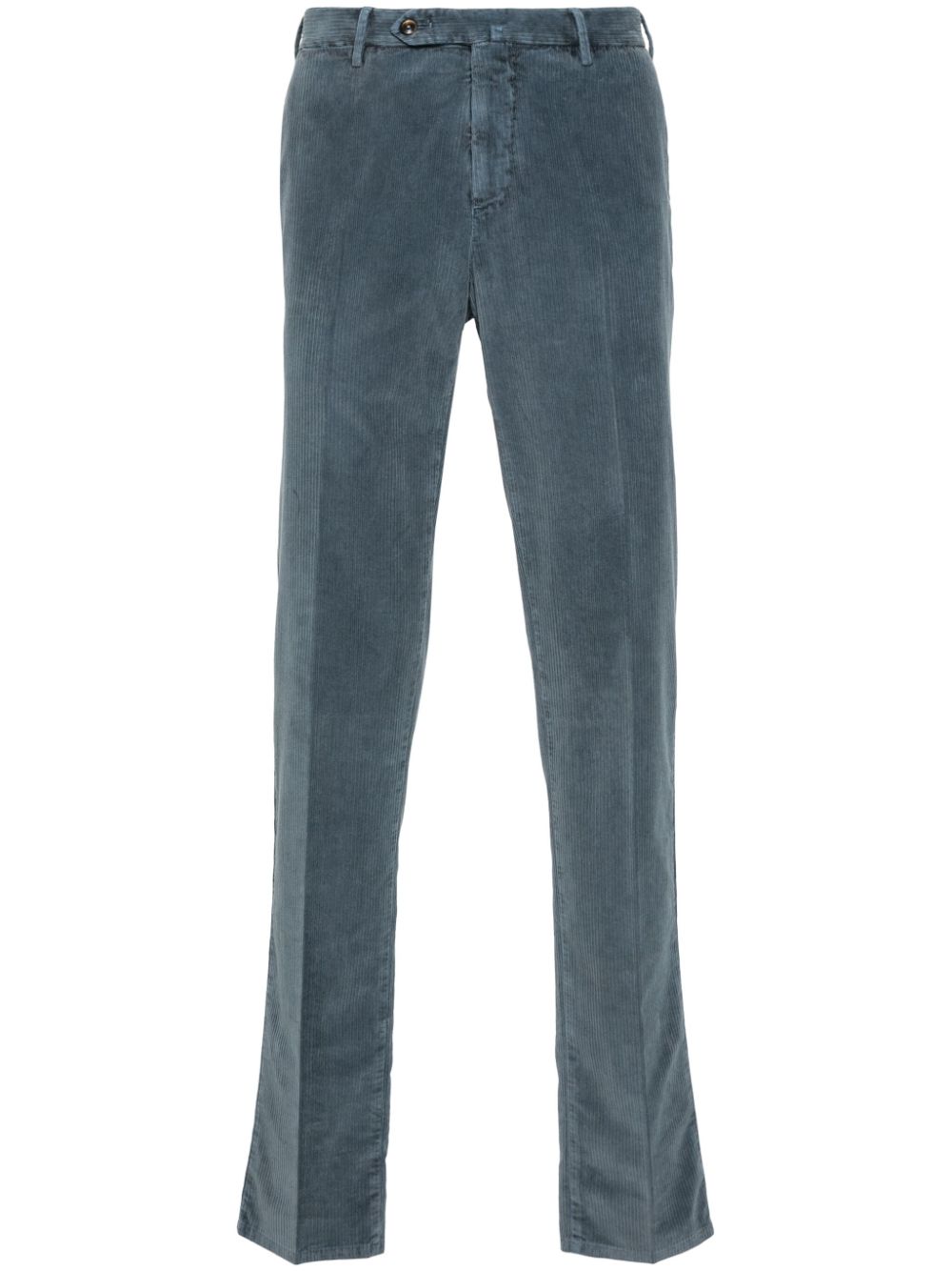 Shop Pt Torino Pressed-crease Trousers In Blau