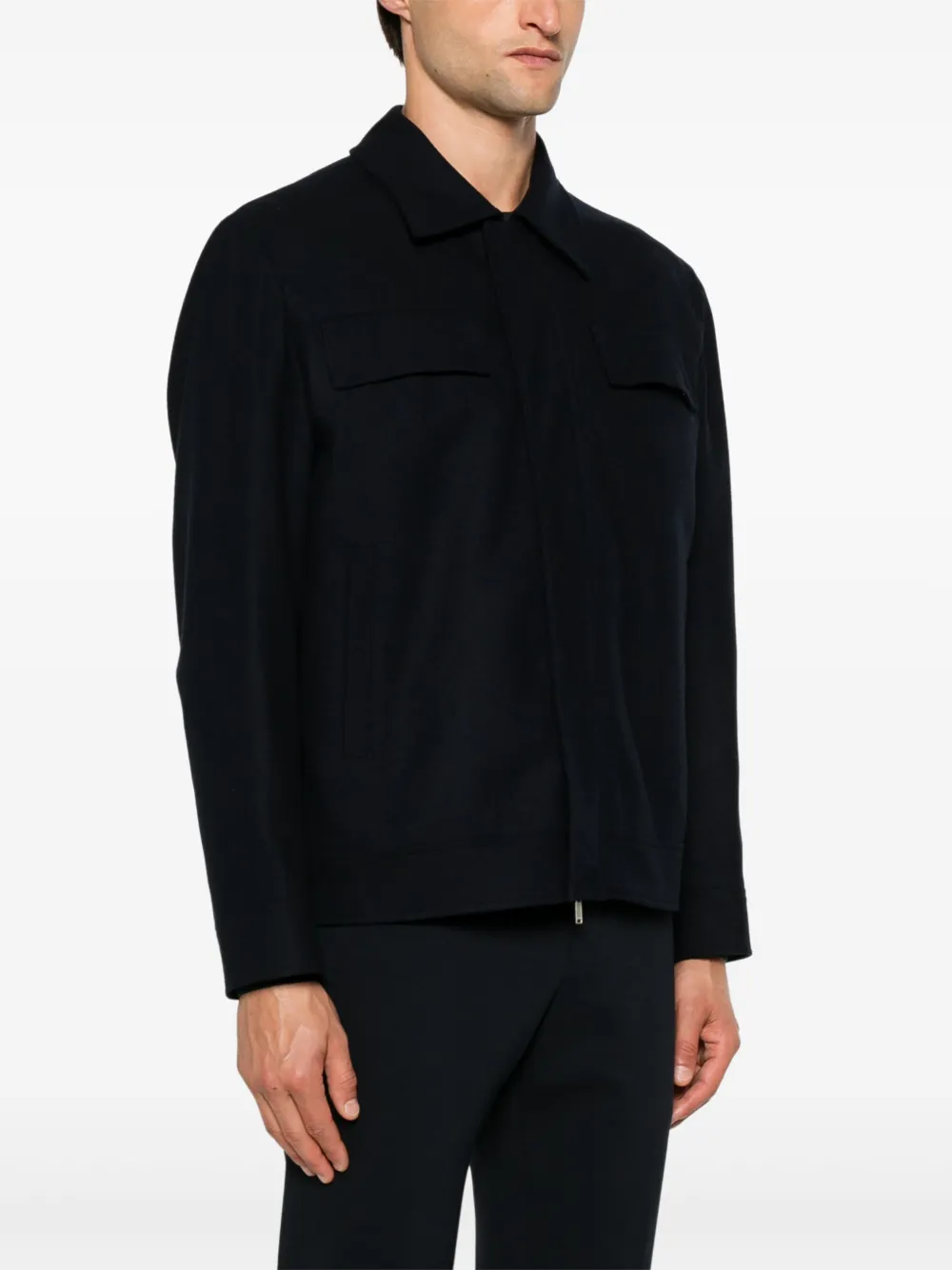 Lardini Vilten shirtjack Blauw