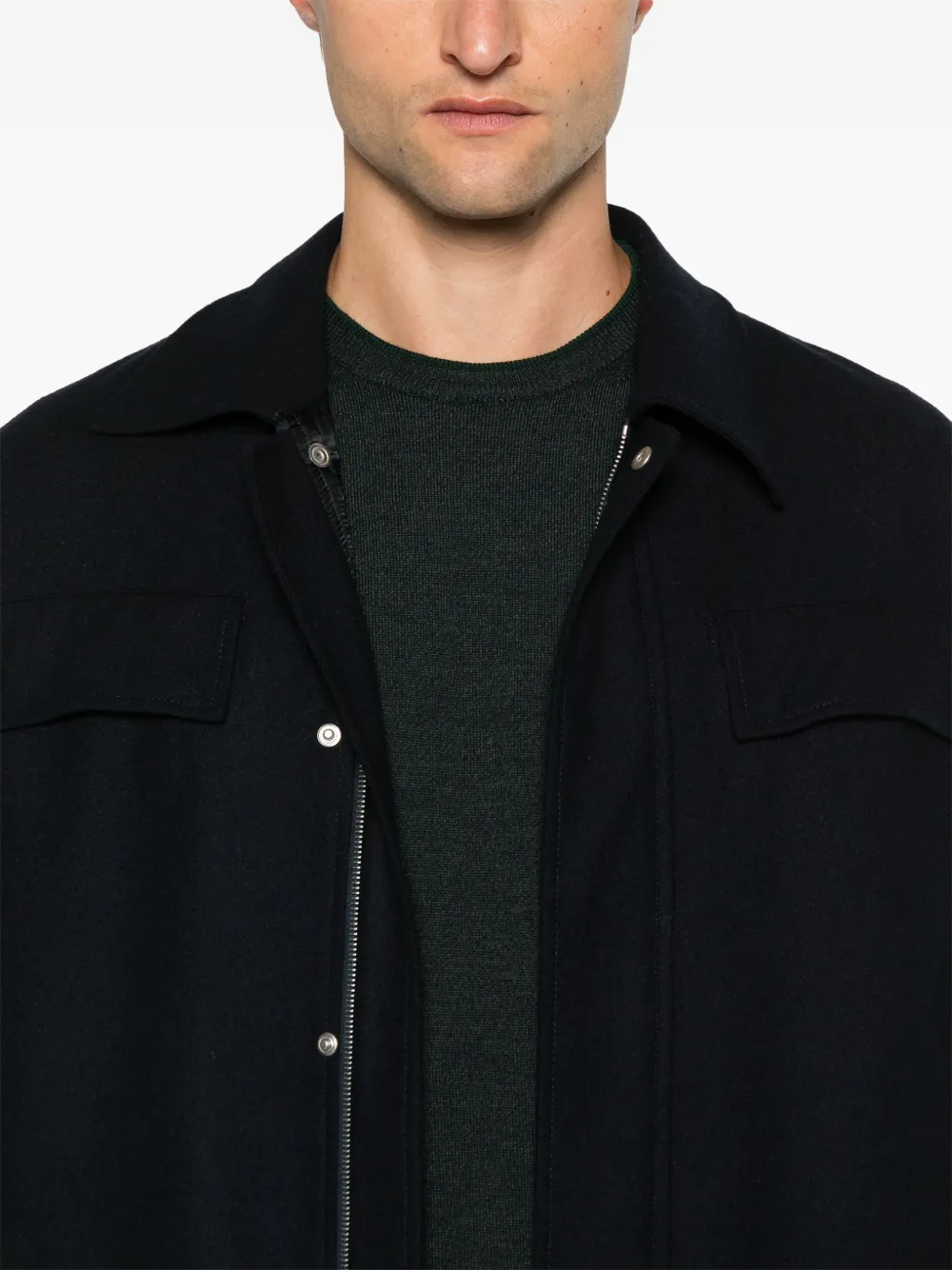 Lardini Vilten shirtjack Blauw