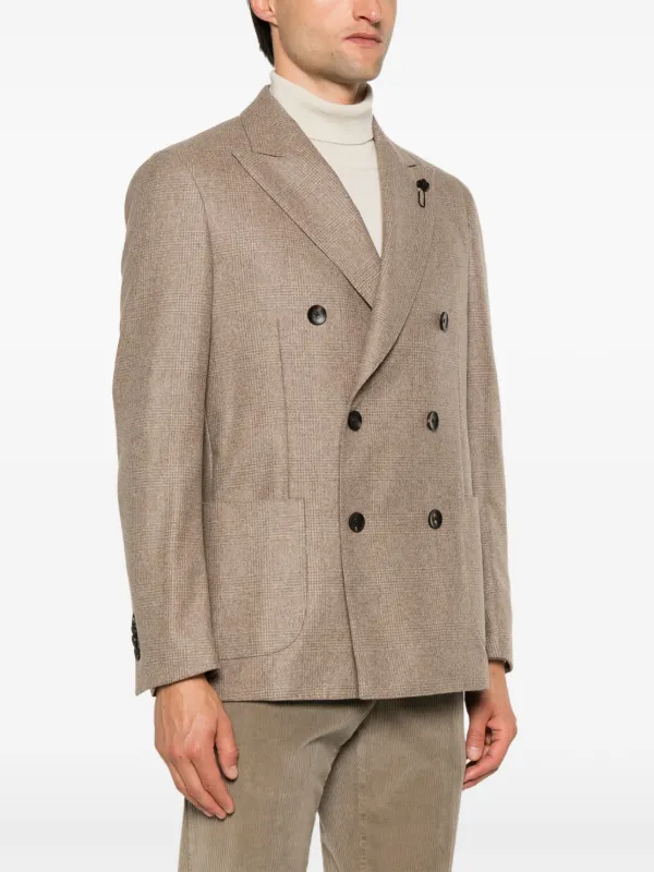 希少カラー&サイズ LARDINI ブラウンチェックジャケット Lardini チェック ジャケット | ブラウン | FARFETCH JP