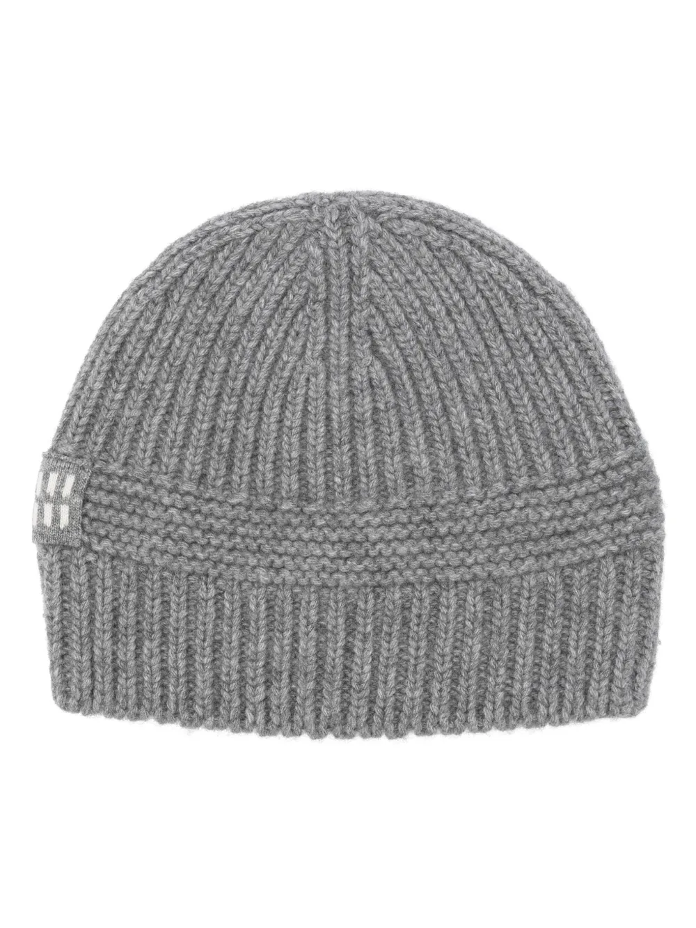 Miu Miu logo-patch beanie hat | Grey | Image 1