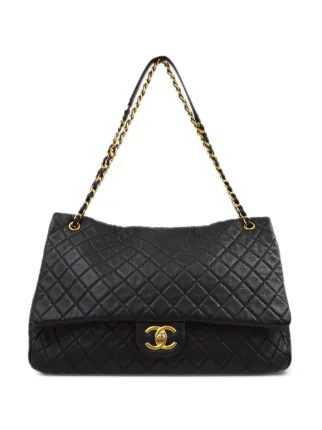 CHANEL ブラック ショルダーバッグ CHANEL Pre-Owned 2017 フラップ ショルダーバッグ XXL