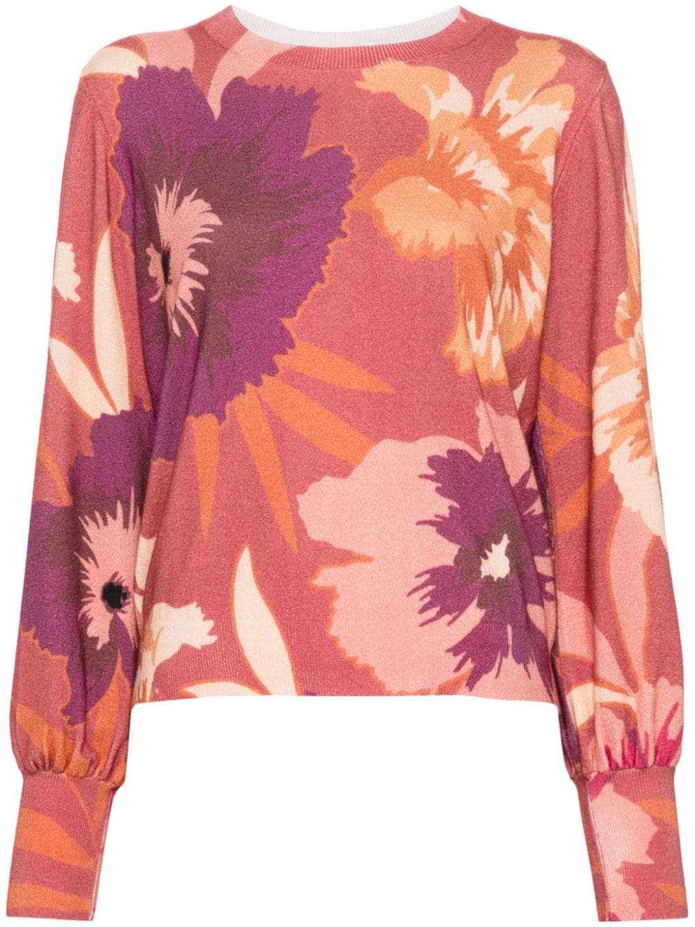 floral-print sweater