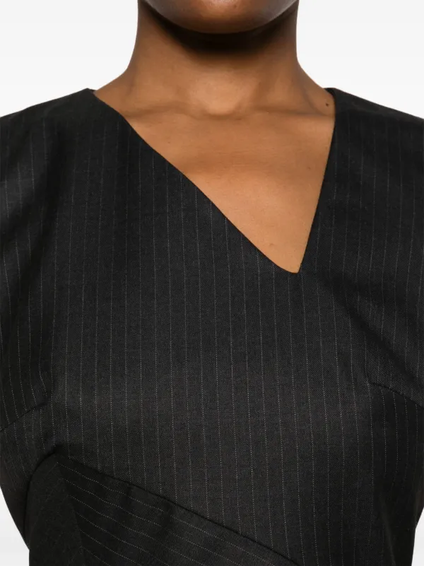 【Alexander McQueen】★pinstripe midi dress Alexander McQueen Pinstripe Midi Dress | Grey | FARFETCH CA