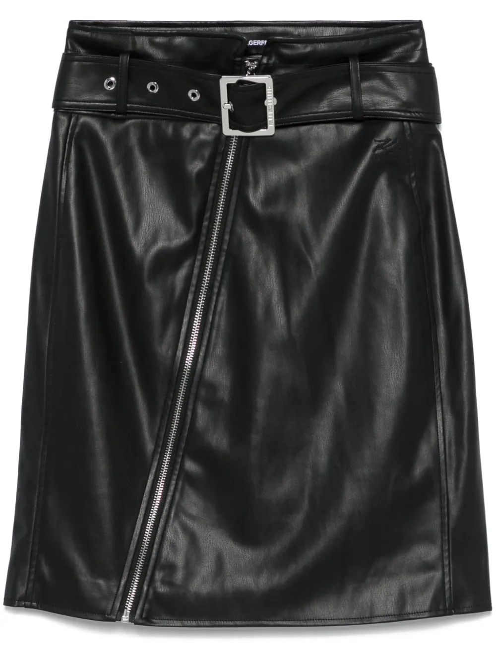 faux-leather biker skirt