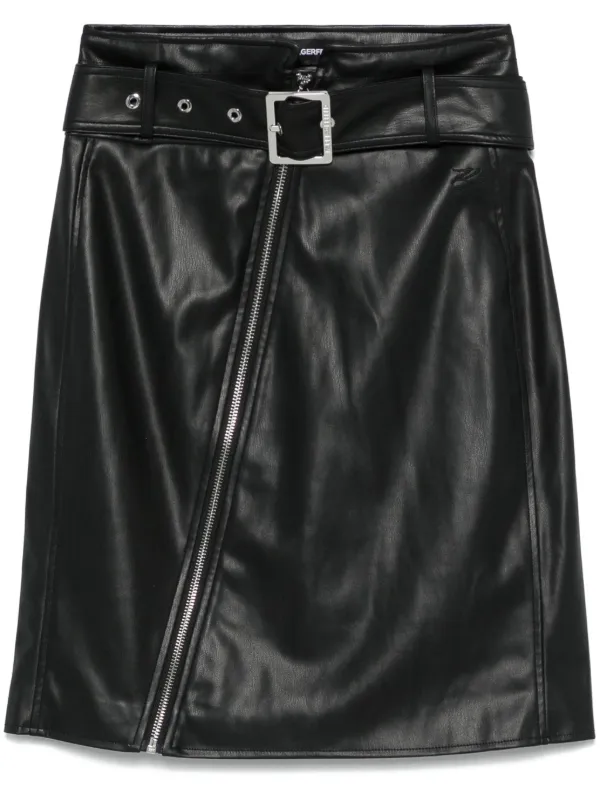 Karl Lagerfeld faux leather Biker Skirt Farfetch