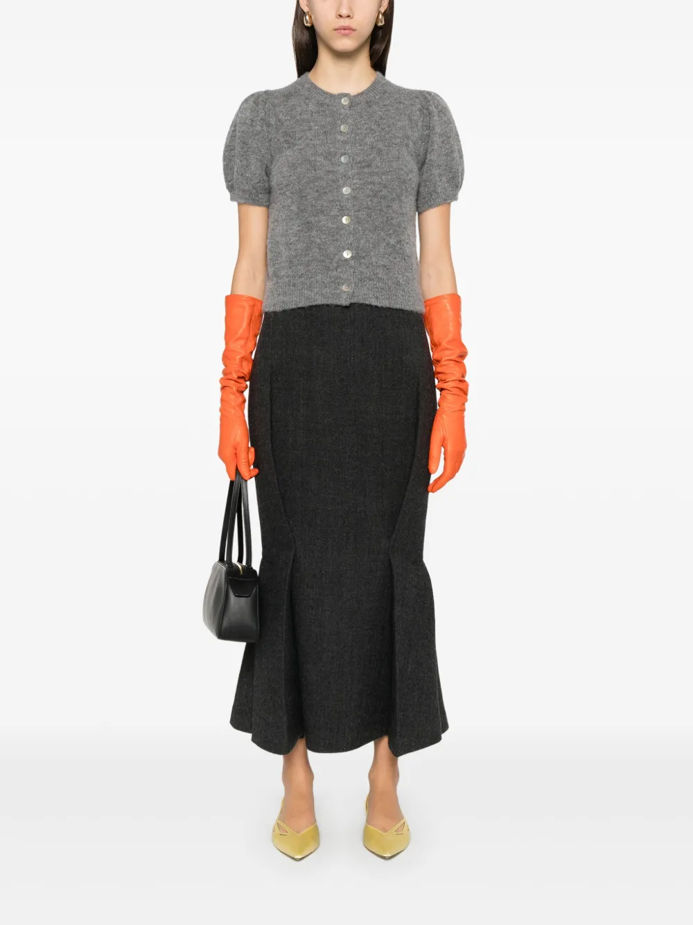 Prada Midi-plooirok - Grijs