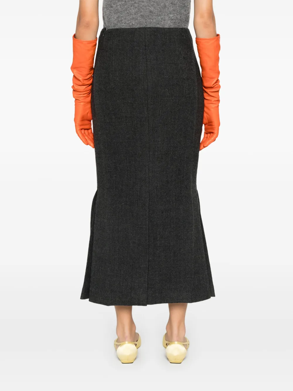 Prada Midi-plooirok Grijs