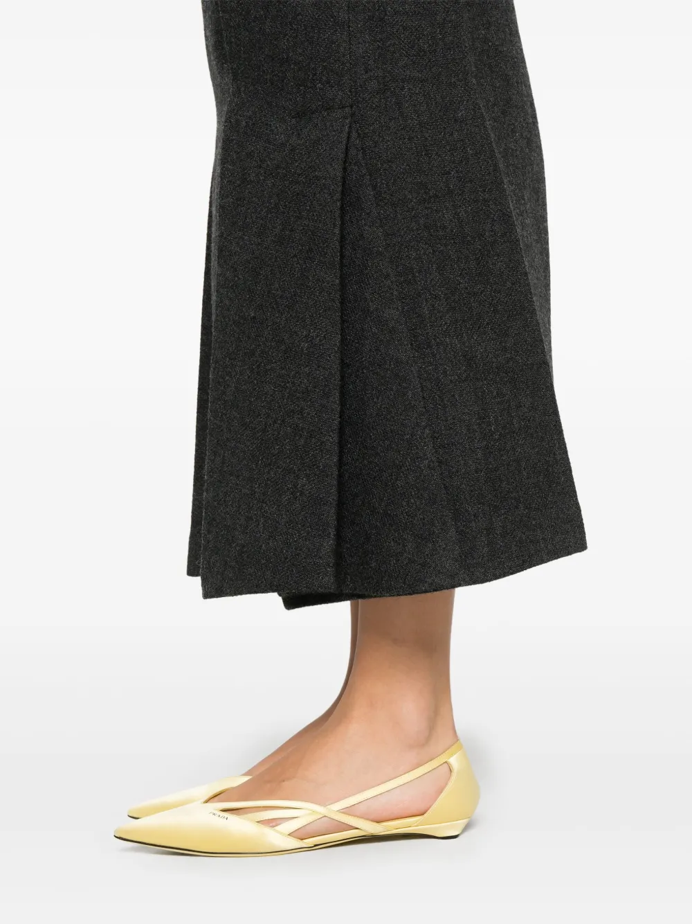 Prada Midi-plooirok Grijs