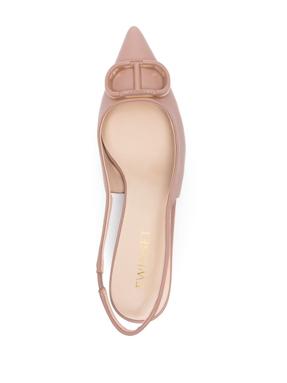 TWINSET 75mm leather slingback pumps Pink