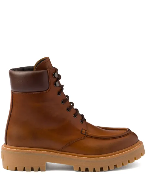 Prada lug-sole leather boots