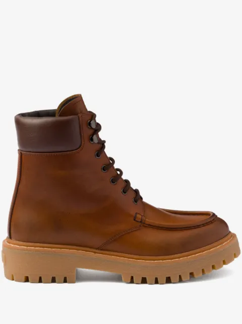 Prada lug-sole leather boots