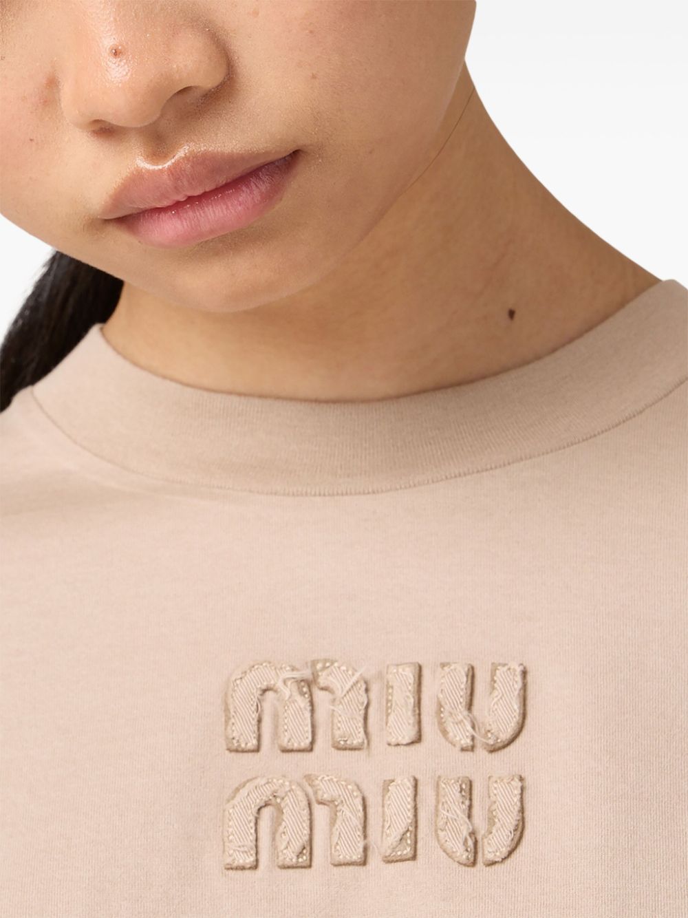 Miu Miu logo-embroidered T-shirt Women