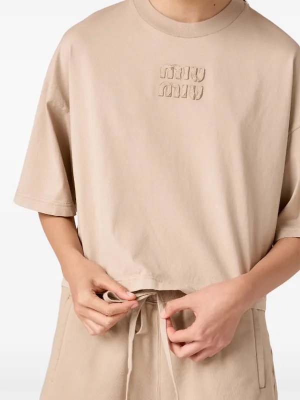 Miu Miu ロゴ Tシャツ | ニュートラル | FARFETCH JP Miu Miu ロゴ Tシャツ | ニュートラル | FARFETCH JP