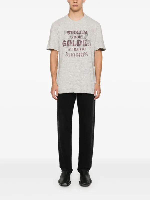 Tシャツ・カットソー GOLDEN GOOSE Men T-shirt Grey Golden Goose logo-print Cotton T-shirt | Grey | FARFETCH