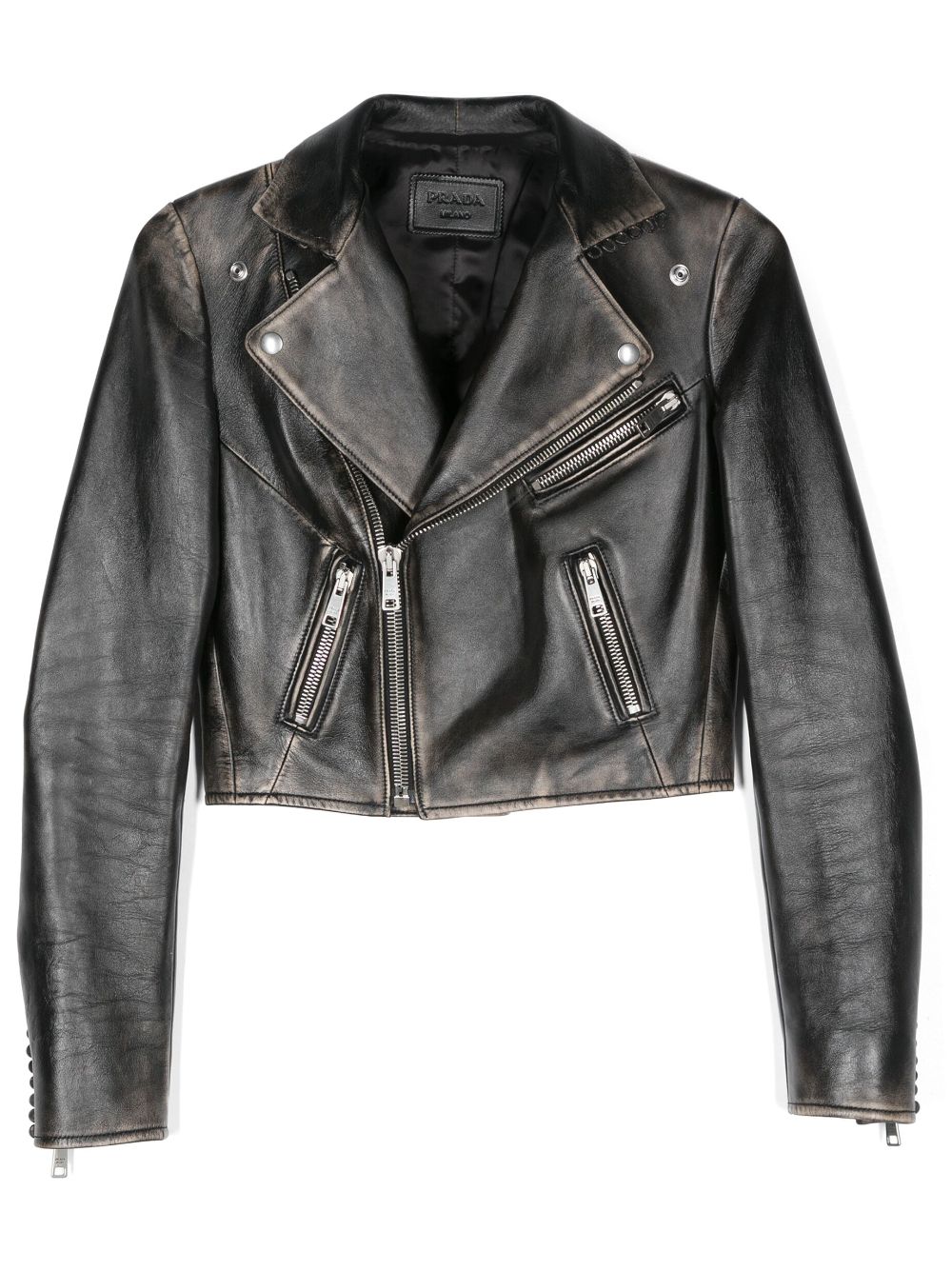 Prada leather biker jacket – Black