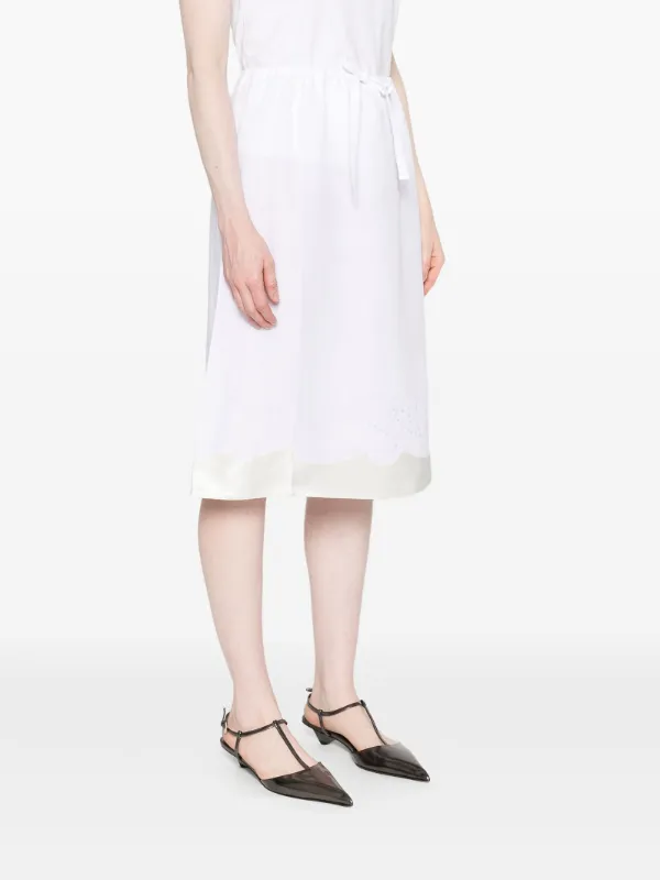 Prada エンブロイダリー リネンスカート | ホワイト | FARFETCH JP