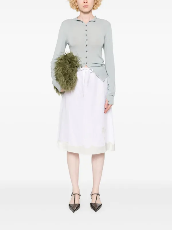 Prada エンブロイダリー リネンスカート | ホワイト | FARFETCH JP