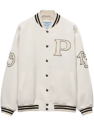 Prada パッチ ボンバージャケット | ニュートラル | FARFETCH JP