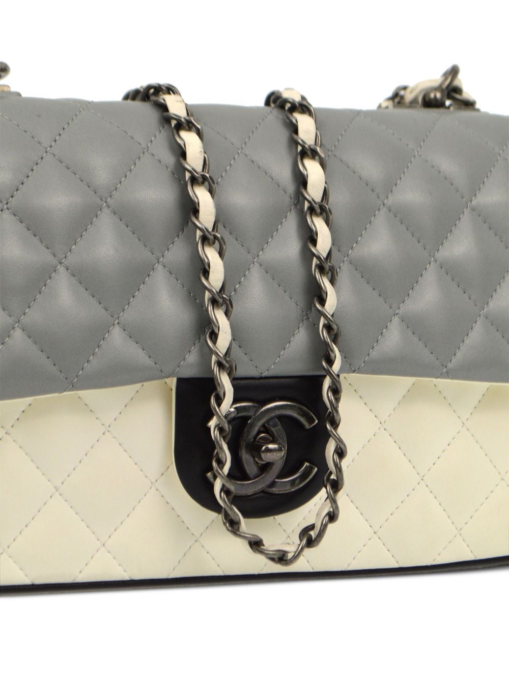 Pre-owned Chanel 2014 Classic Flap Shoulder Bag In Grey