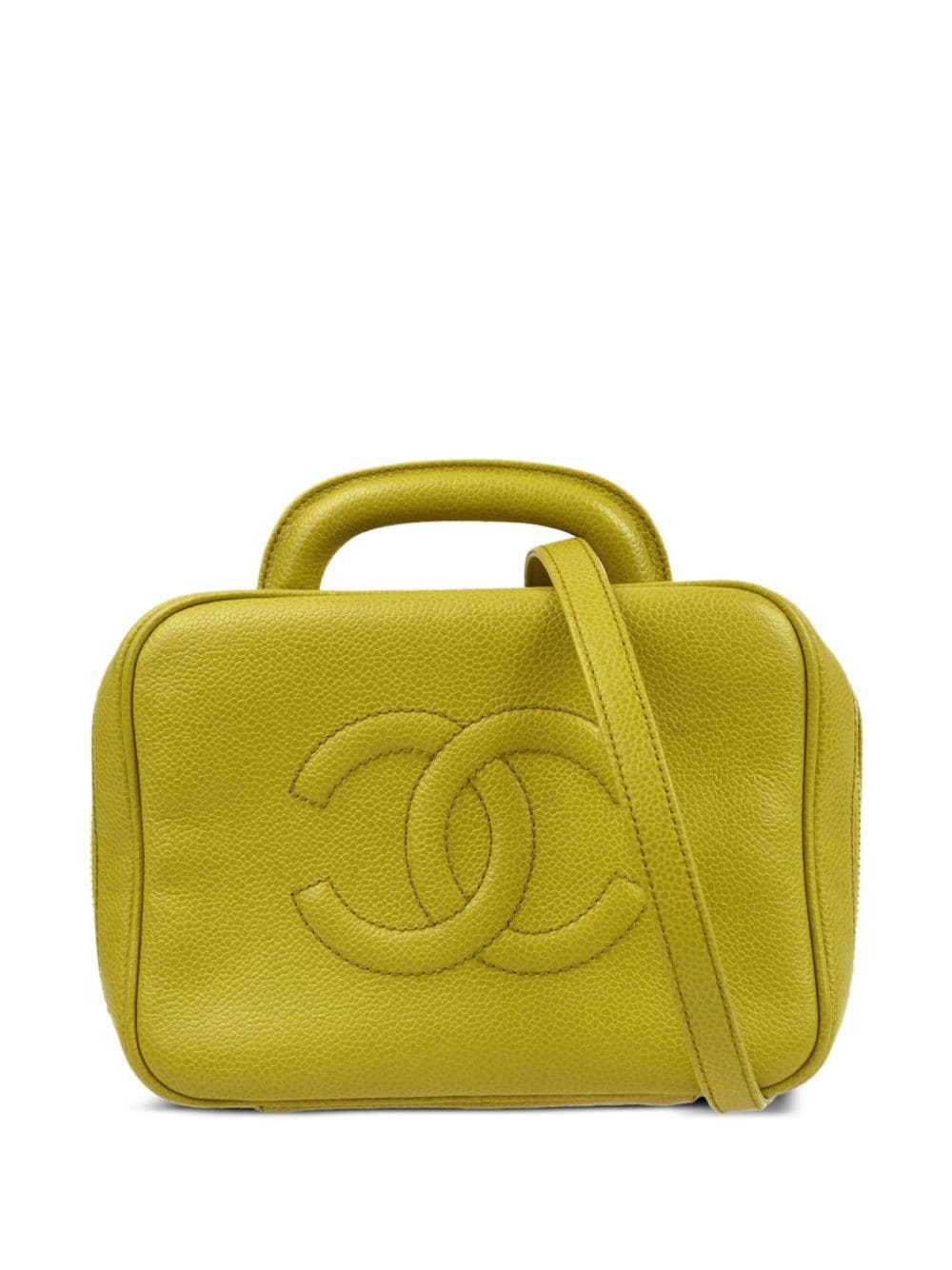 CHANEL Pre-Owned 1998 Vanity Handtasche mit CC-Steppung - Gelb