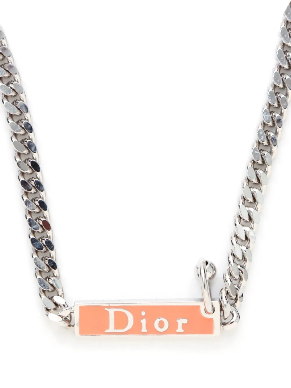 Christian Dior Pre-Owned logo plaque bracelet - Zilver