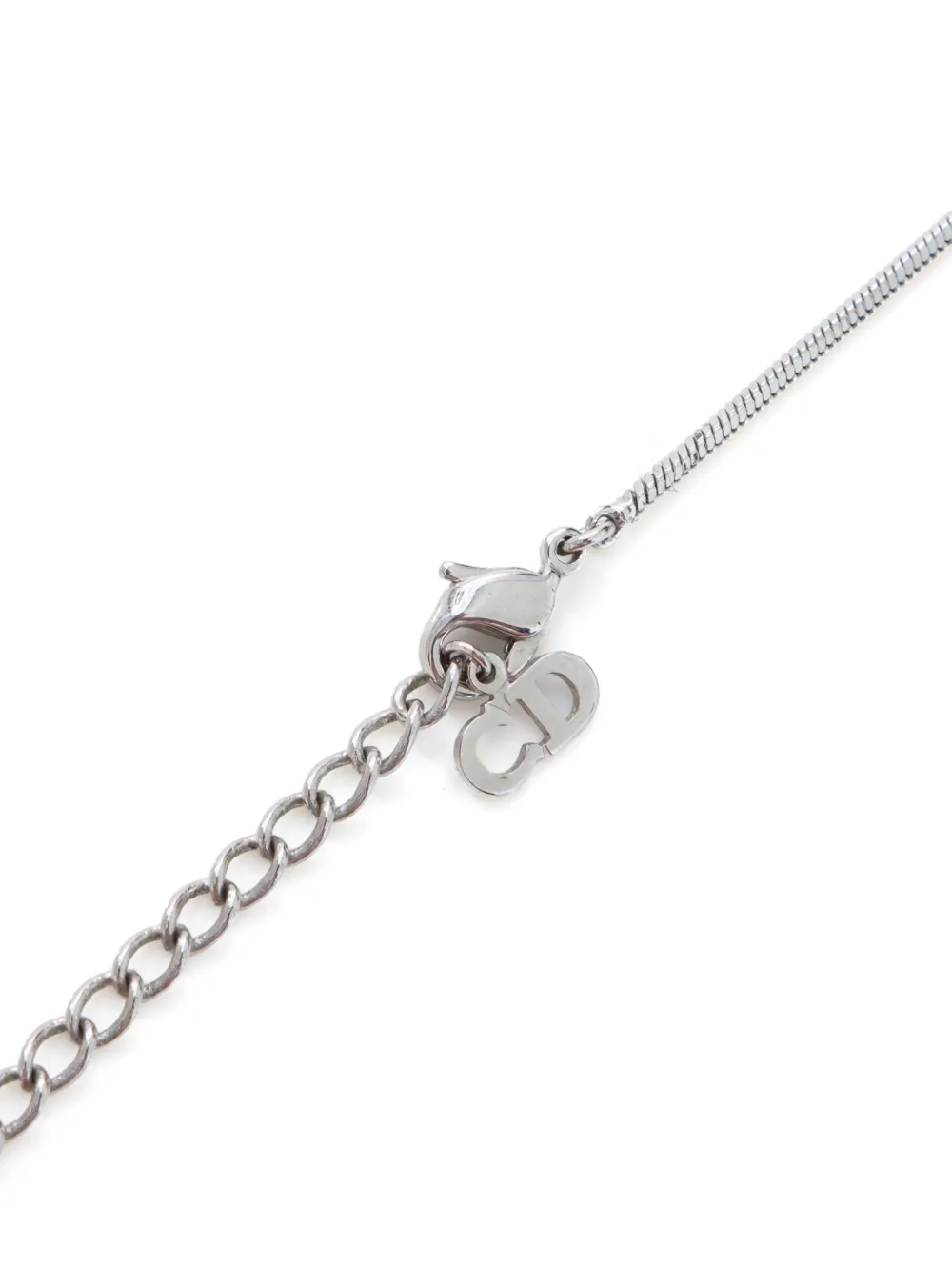 Pre-owned Dior Trotter-pendant Necklace In Silver