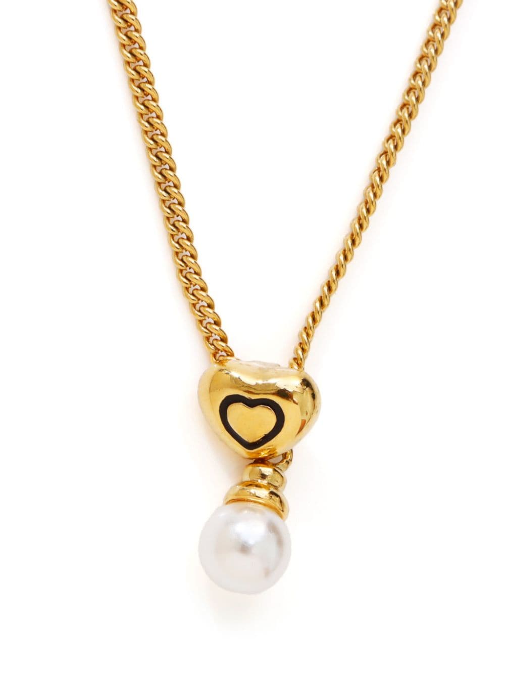 Christian Dior Pre-Owned faux-pearl pendant necklace - Goud