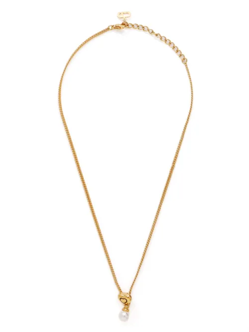 Collier à pendentif serti de perles artificielles - Christian Dior Pre-Owned - Modalova