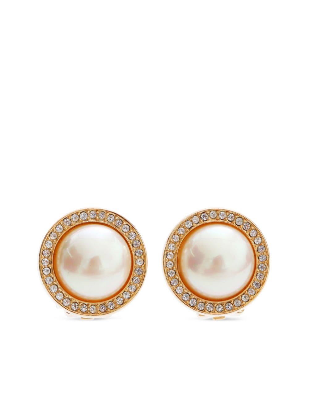 faux-pearl earrings