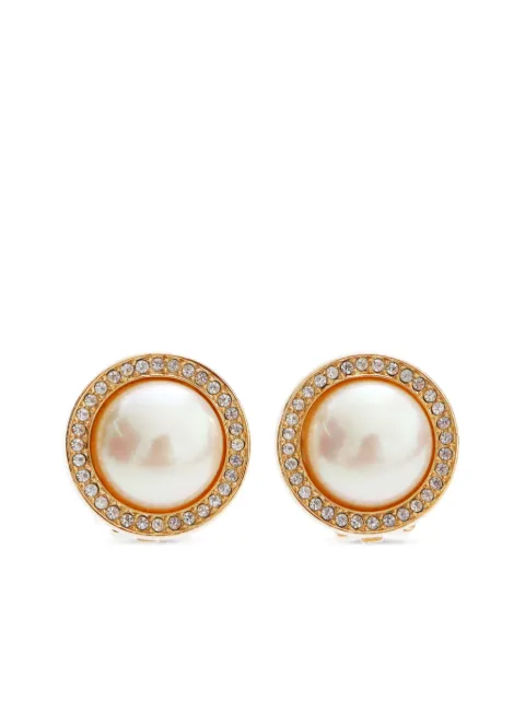 Christian Dior Pre-Owned aretes con perla artificial