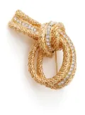 Christian Dior Pre-Owned rhinestone-embellished knot brooch - Gold