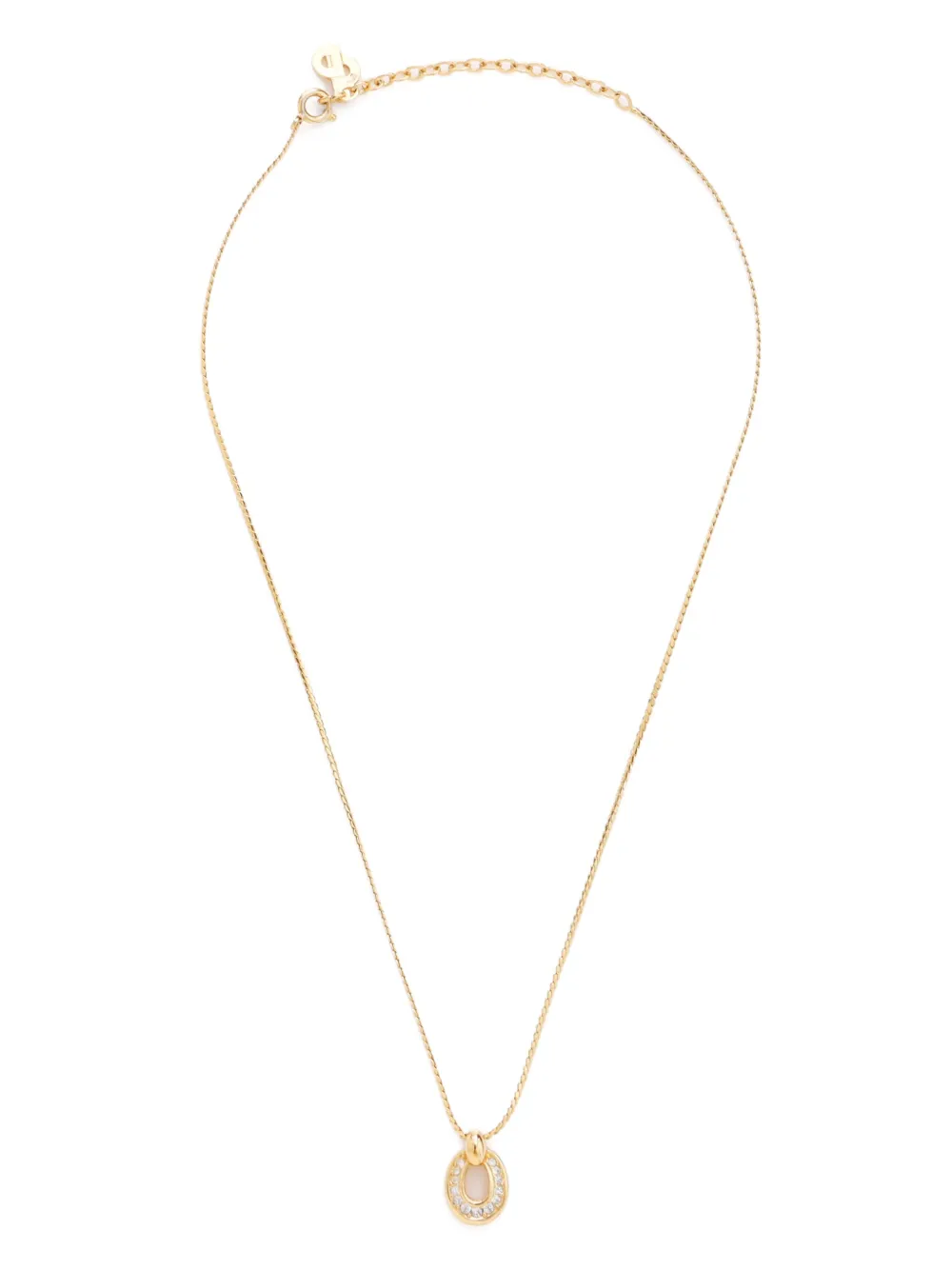 Christian Dior Pre-Owned rhinestone-embellished chain necklace | Gold | Image 1