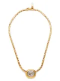 Saint Laurent Pre-Owned rhinestone pendant necklace - Gold