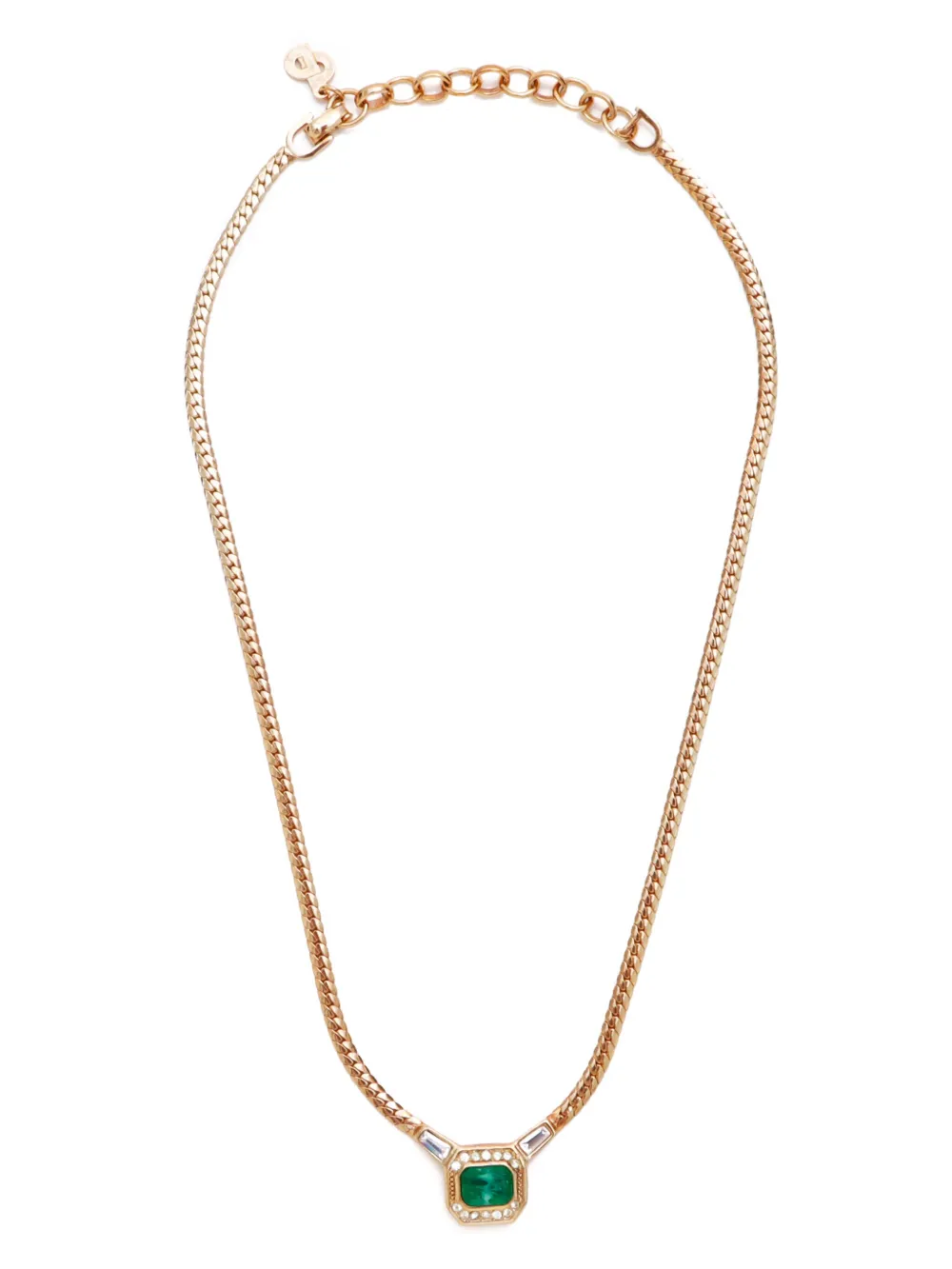 Christian Dior Pre-Owned rhinestone-embellished chain necklace | Gold | Image 1