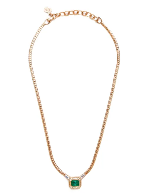 Collier à pendentif strassé - Christian Dior Pre-Owned - Modalova