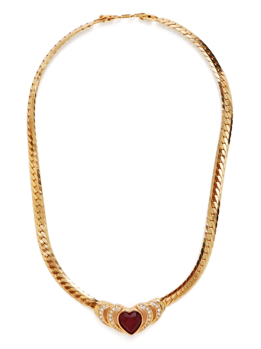 Christian Dior Pre-Owned heart-charm chain necklace - Gold