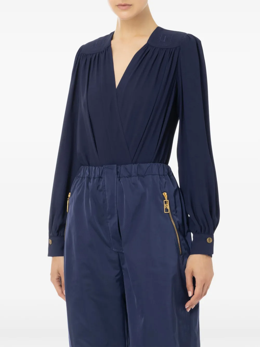 Elisabetta Franchi draped wrap bodysuit | Blouses | Image 2