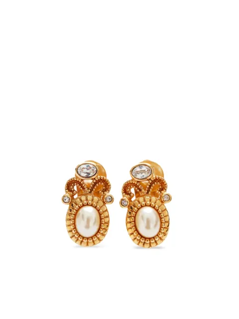 Christian Dior Pre-Owned aretes de clip con detalles de strass