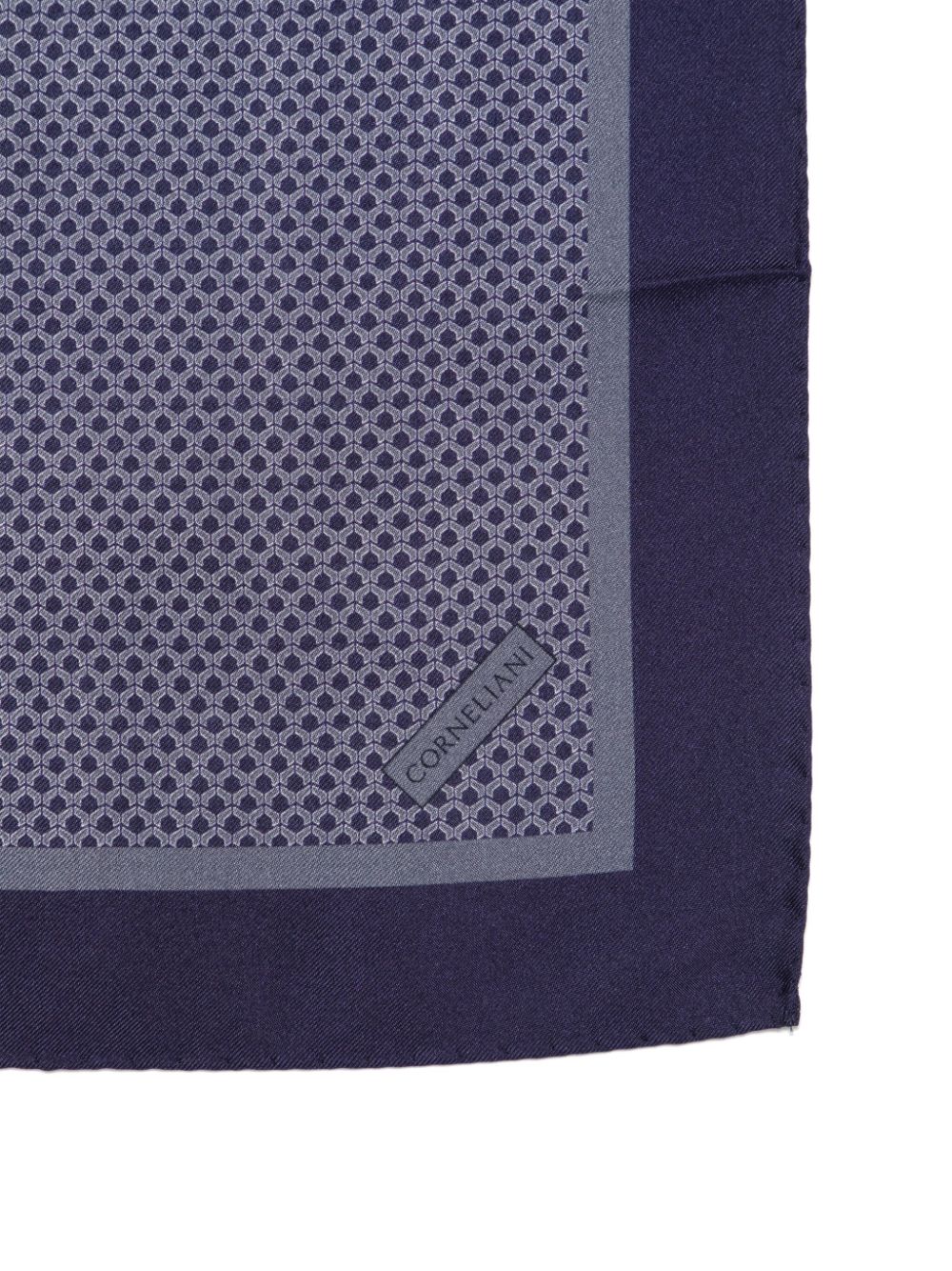 Shop Corneliani Silk Pocket Square In Blue