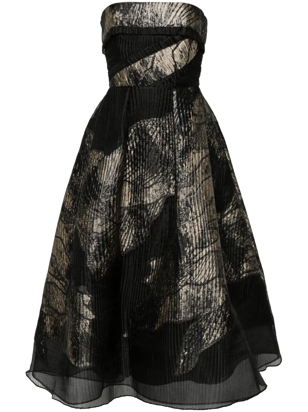 Elie Saab contrast-panel maxi dress - Black