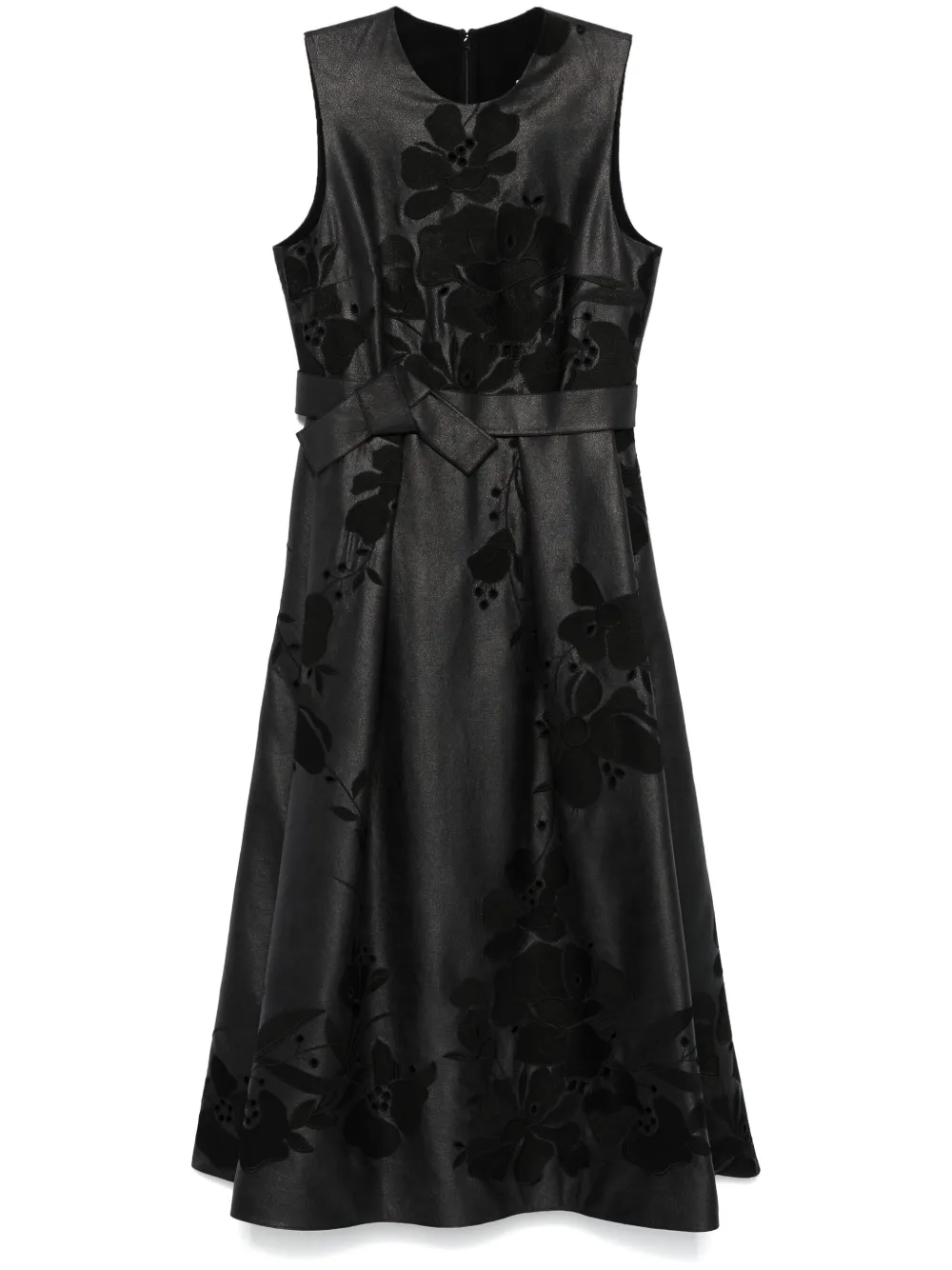 Elie Saab Maxi-jurk met geborduurde bloemen Zwart