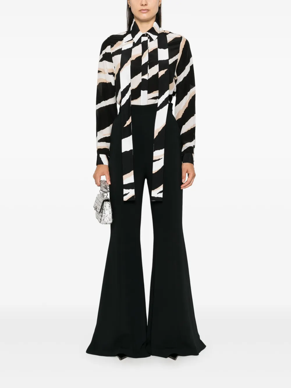 Elie Saab Blouse met zebraprint - Wit