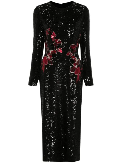 Elie Saab платье макси с цветочной вышивкой