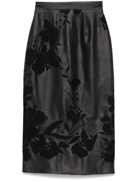 Elie Saab falda larga con diseño bordado