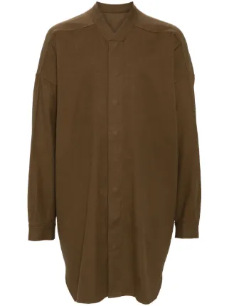 Rick Owens Snap Collar Faun Shirt | Brown | FARFETCH