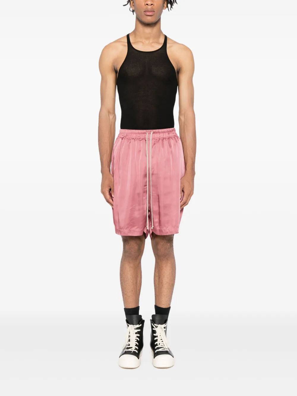 Rick Owens drawstring satin shorts | Track & Running Shorts | Image 2